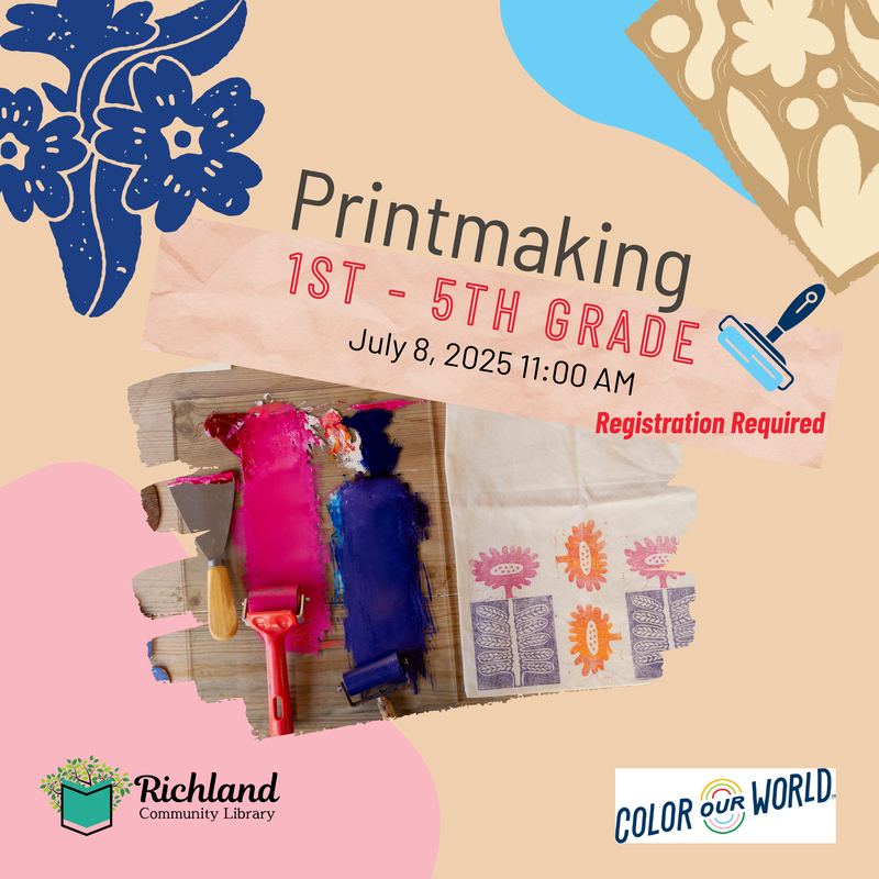 Printmaking 1st - 5th grade July 8 at 11:00 AM