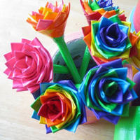 Teen Duct Tape Flower Rainbow Pencil Craft