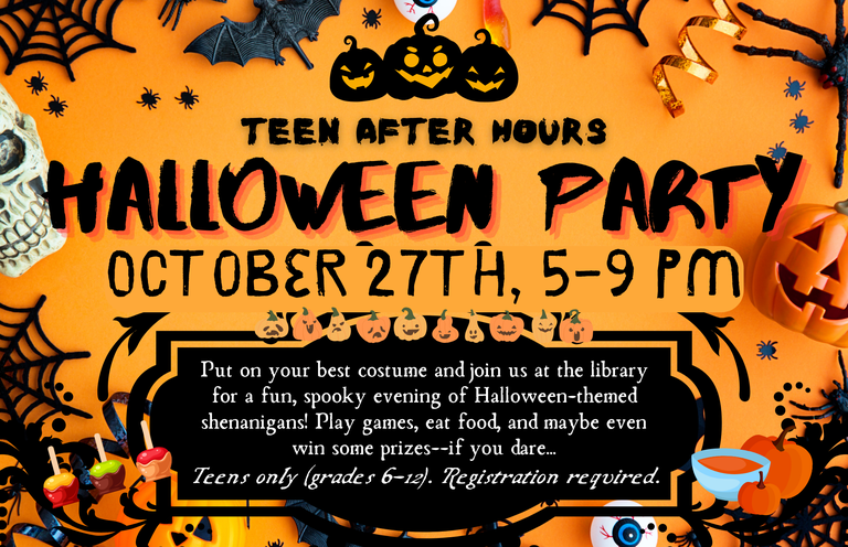 Teen After Hours Halloween Party event flyer