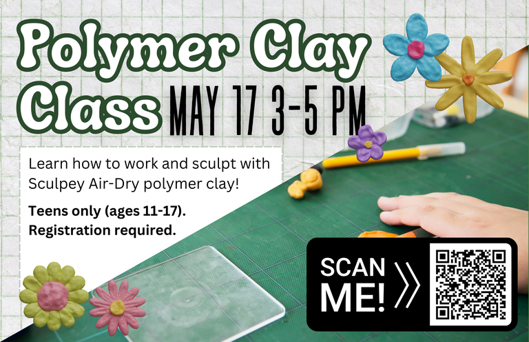 Teen Polymer Clay Class Flyer