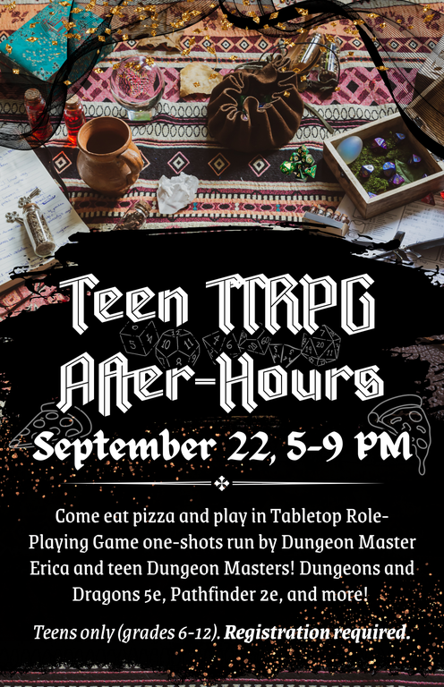 Teen TTRPG After-Hours event banner