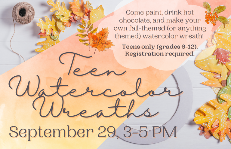 Teen Watercolor Wreaths event banner